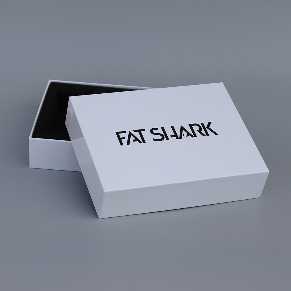 custom white solid shark gift packaging box with tray