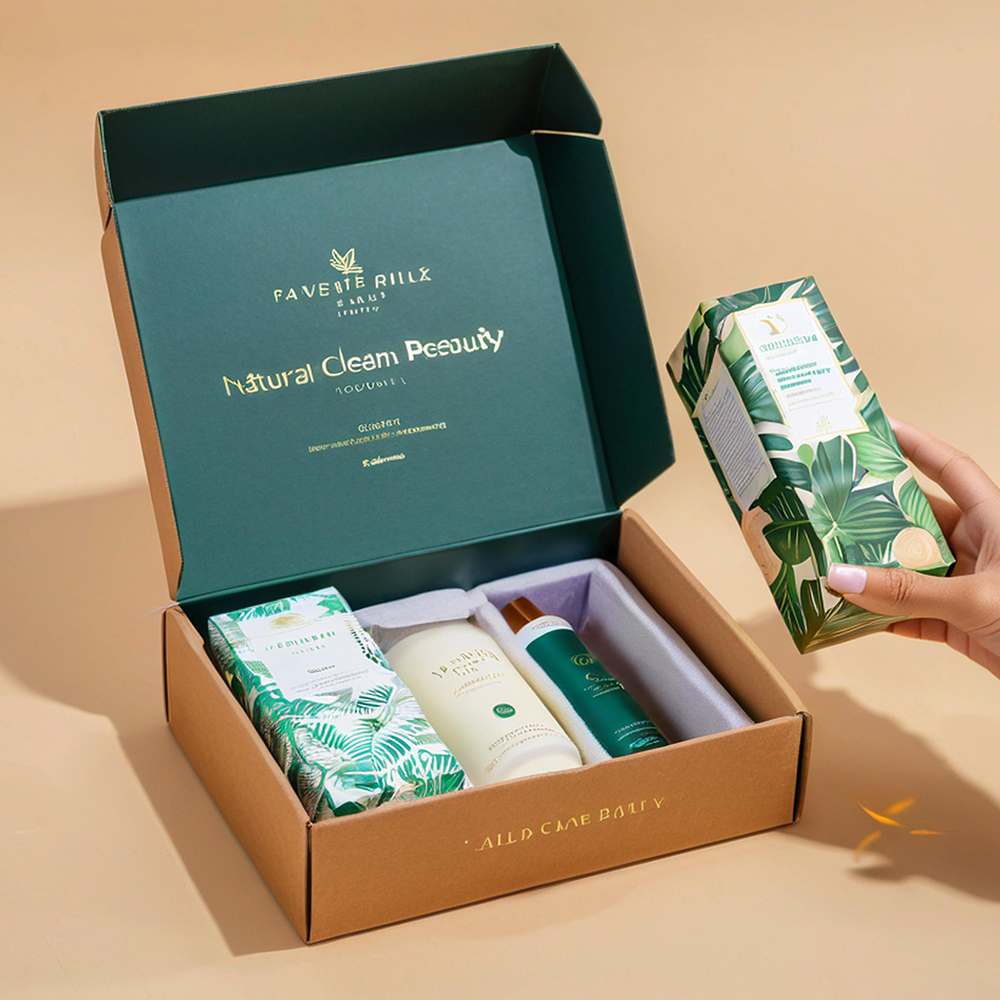 custom E flute corrugated cosmetic mailer packaging box gift set packaging box