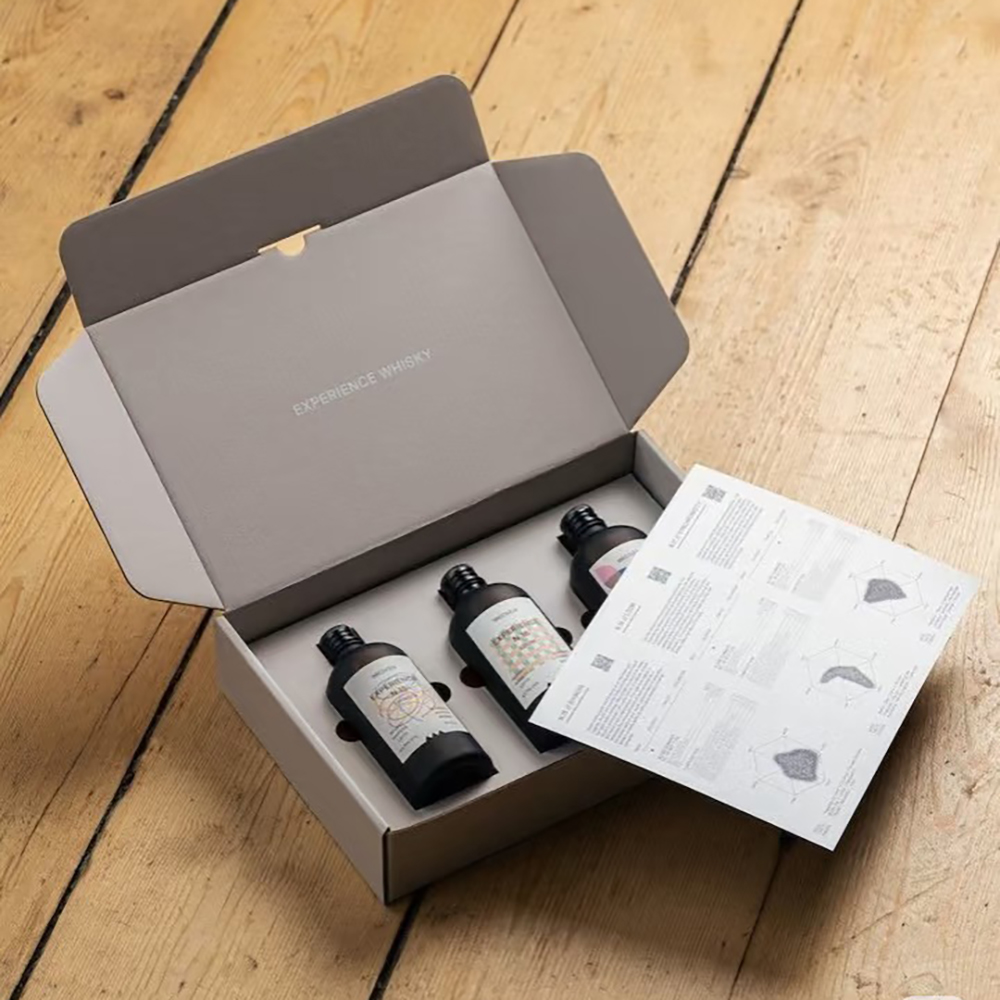 custom premium corrugated cosmetic gift packaging box with tray