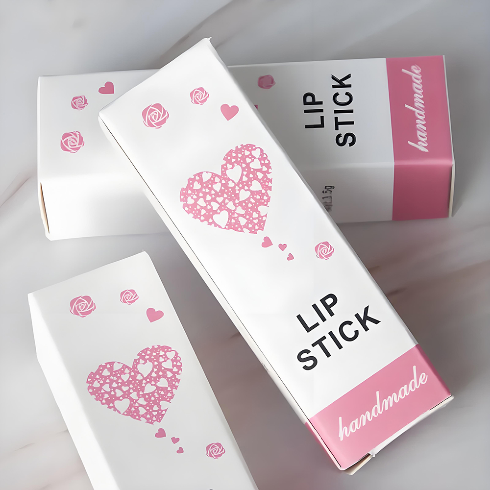 custom white paper lip balm lip stick packaging box