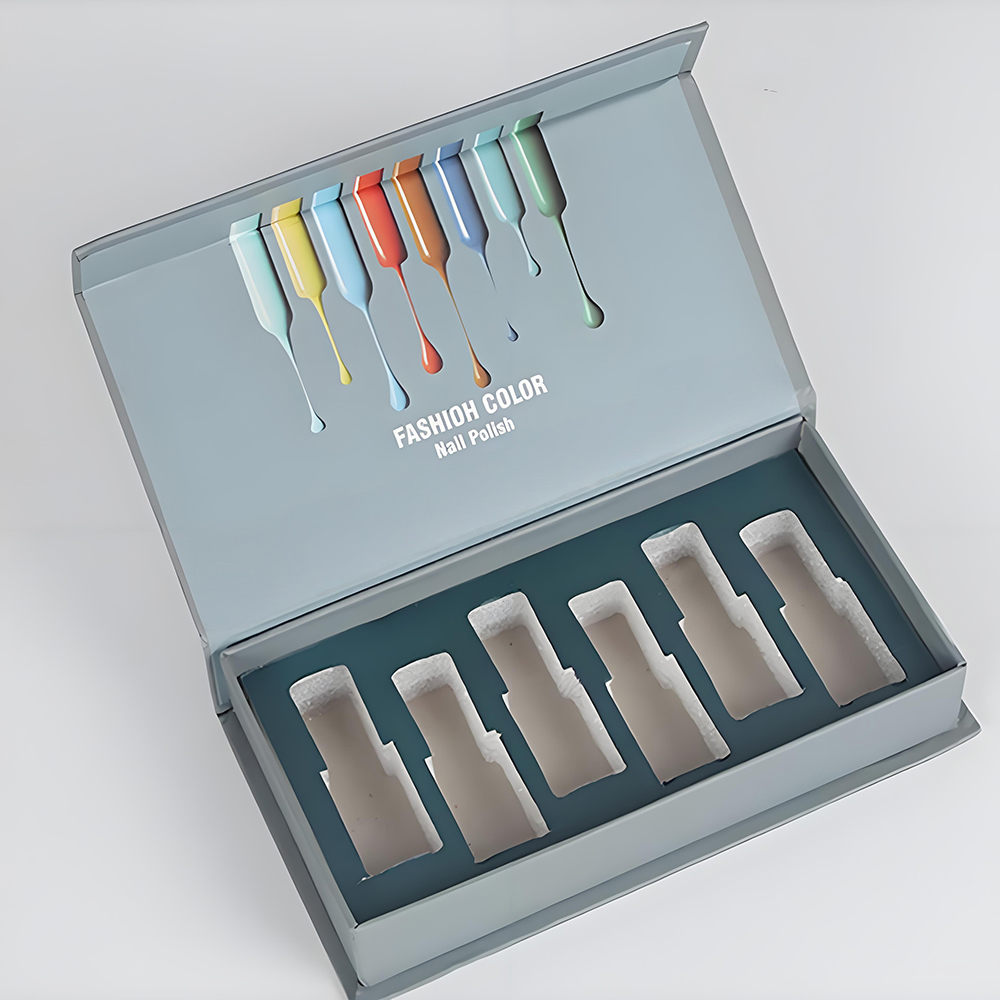 custom nail polish oil nail gel magnetic gift packaging box with tray