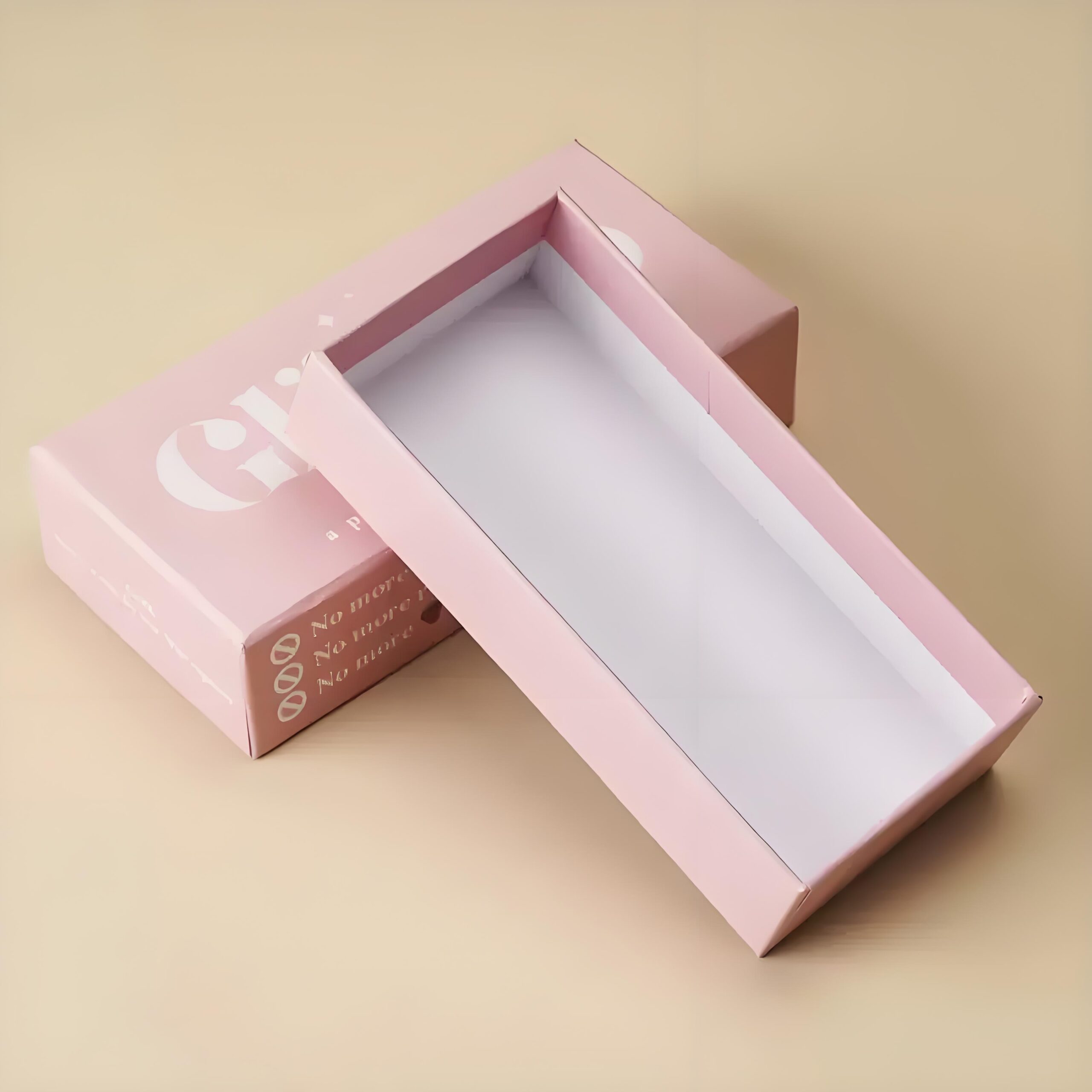 custom pink rigid cardboard paper cosmetic gift packaging box