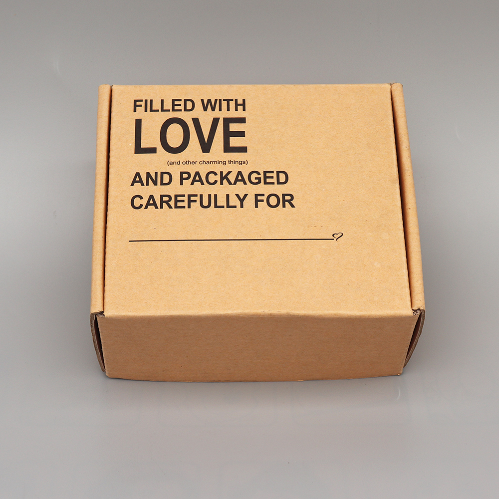 custom natural brown kraft paper mailer boxes with black printing