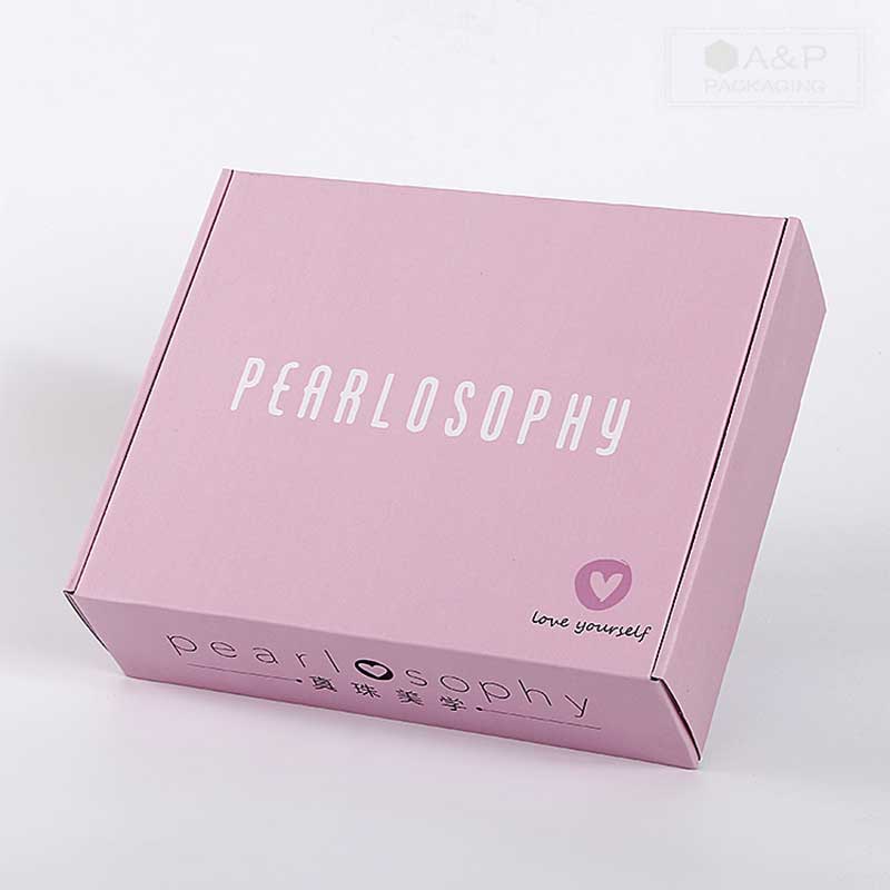 custom rose pink mailer box solid corrugated shipping boxes