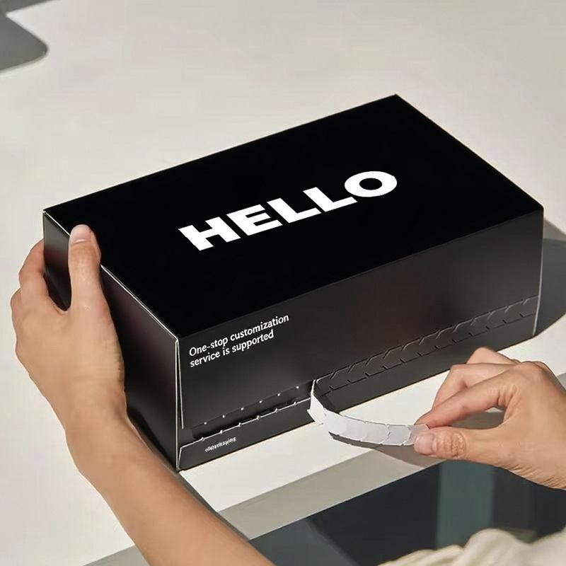 Premium Matte Corrugated Tear Strip Box Black for Luxury E-commerce