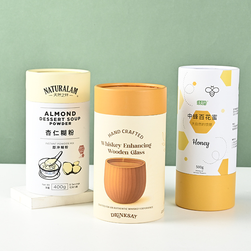 Custom Printed Round Box Gift with Premium Coated Art Paper Wrapping