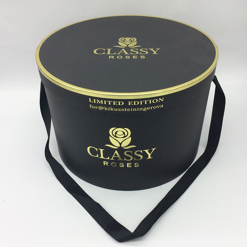 Luxurious Big Round Box with Gold Foil Branding for High End Gifts
