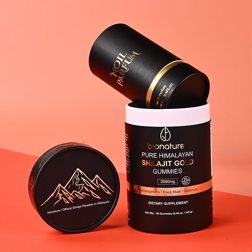 Custom Printed Box Round Tubes with Premium Copperplate Paper Wrapping