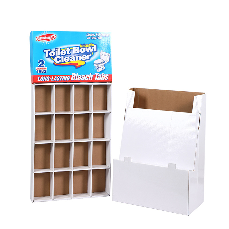 Custom Printed Retail Cardboard Display Rack with Tiered Product Shelves