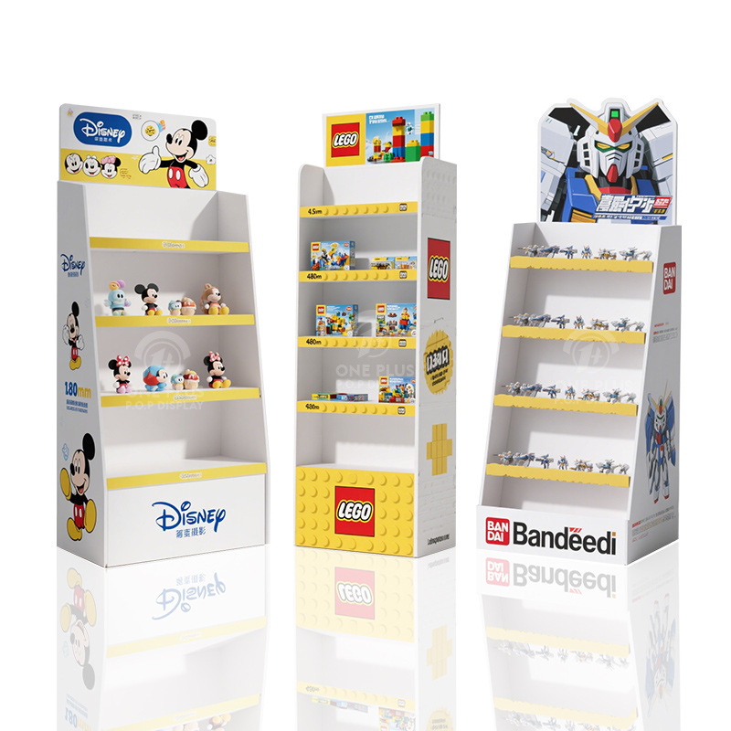 Custom Printed Corrugated Collapsible Display Shelves for Retail Product Merchandising