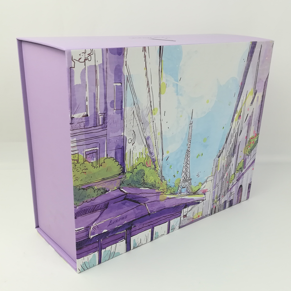 Custom premium foldable magnetic box with rigid hardcover design