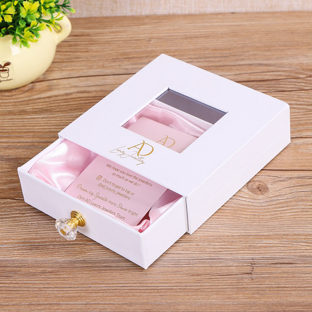 Custom Slide Drawer Packaging Box with Window for Luxury Branding