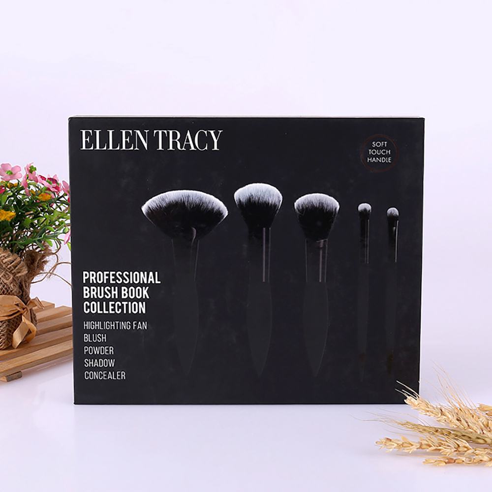 Custom Rigid Matte Black Brush Box for Luxury Cosmetic Tools