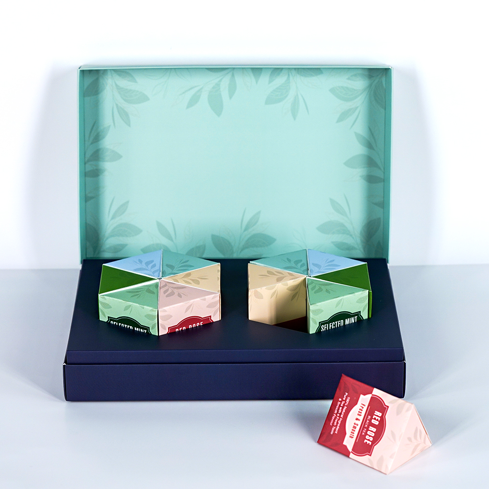 Premium C1S Paperboard Tea Gift Sets with Hexagonal Sample Boxes