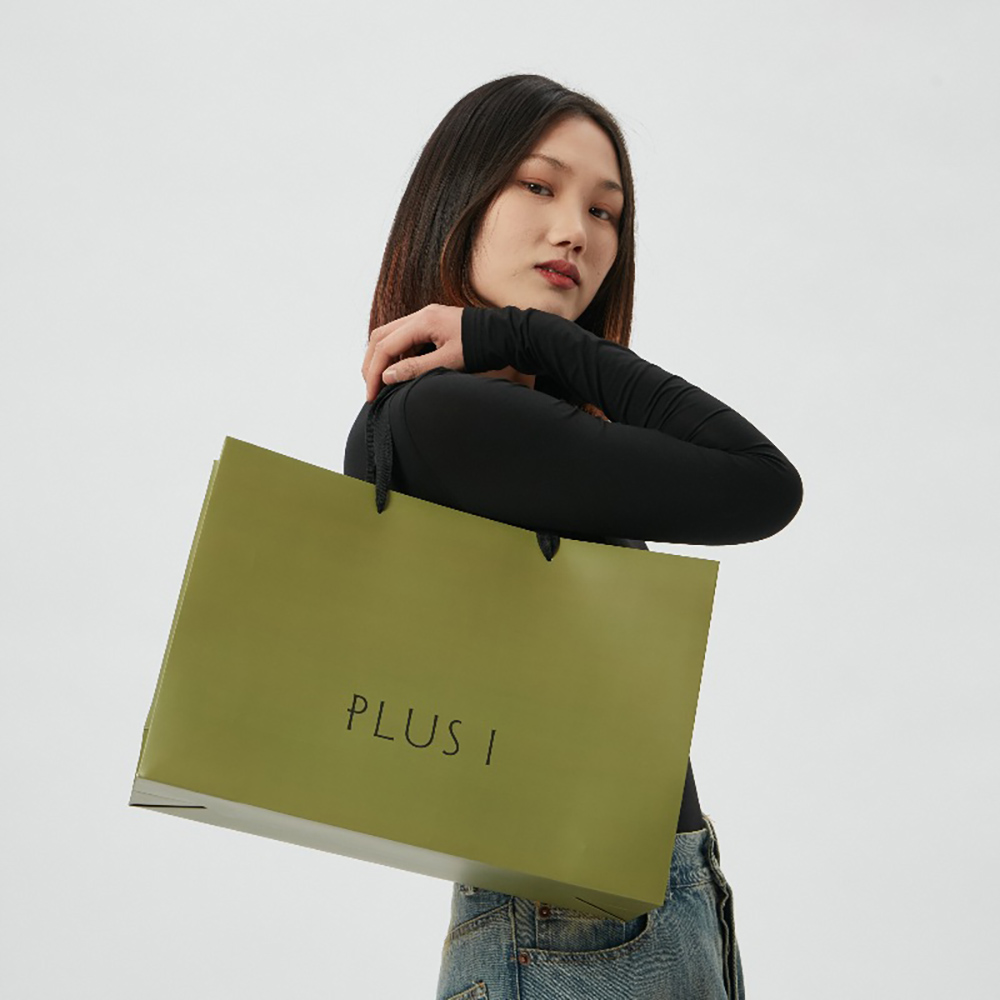 Premium Olive Green Tinted White Kraft Bulk Gift Bags with Handles for Boutiques