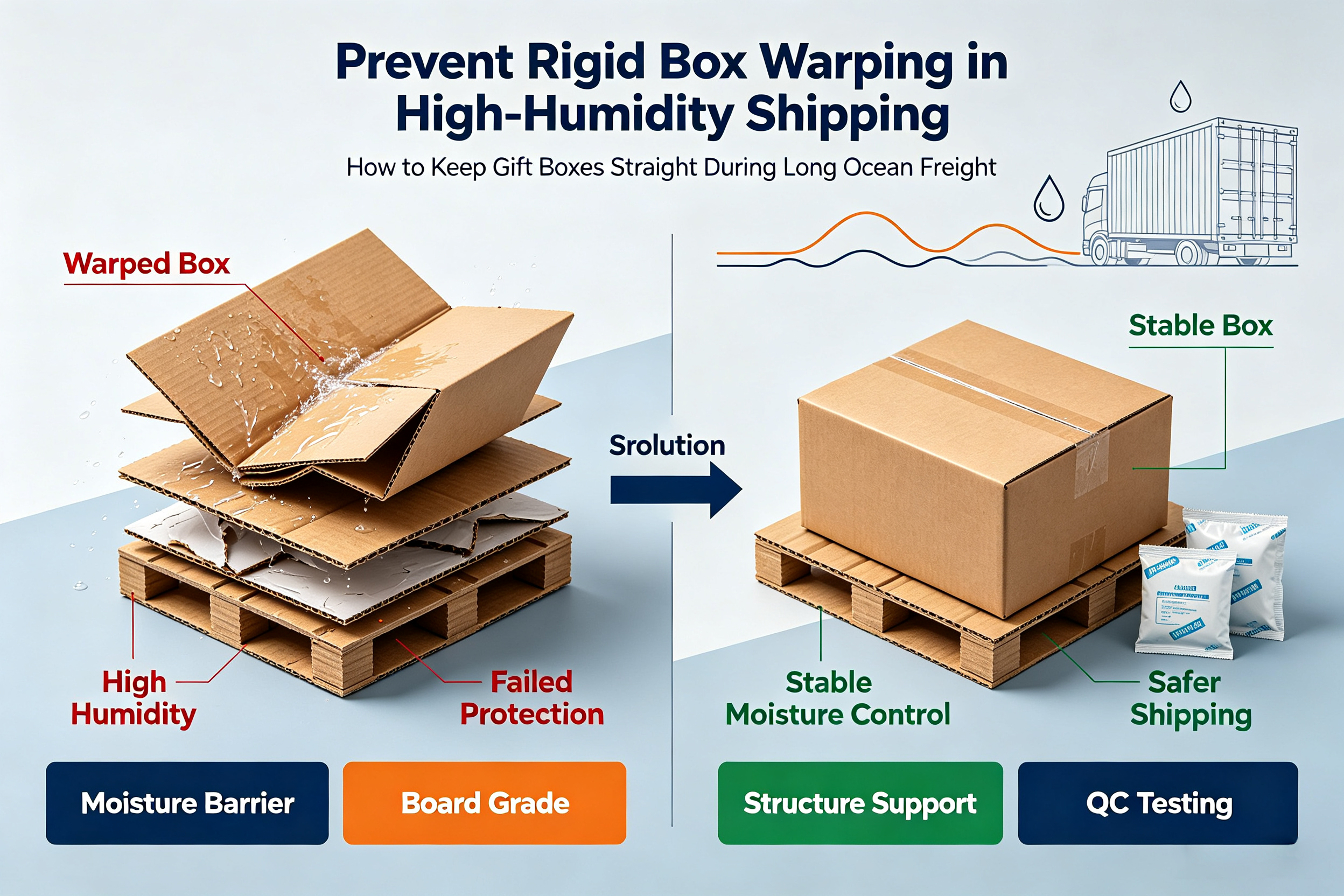 Why Your Luxury Rigid Boxes Warp During Sea Freight (And How to Fix It)