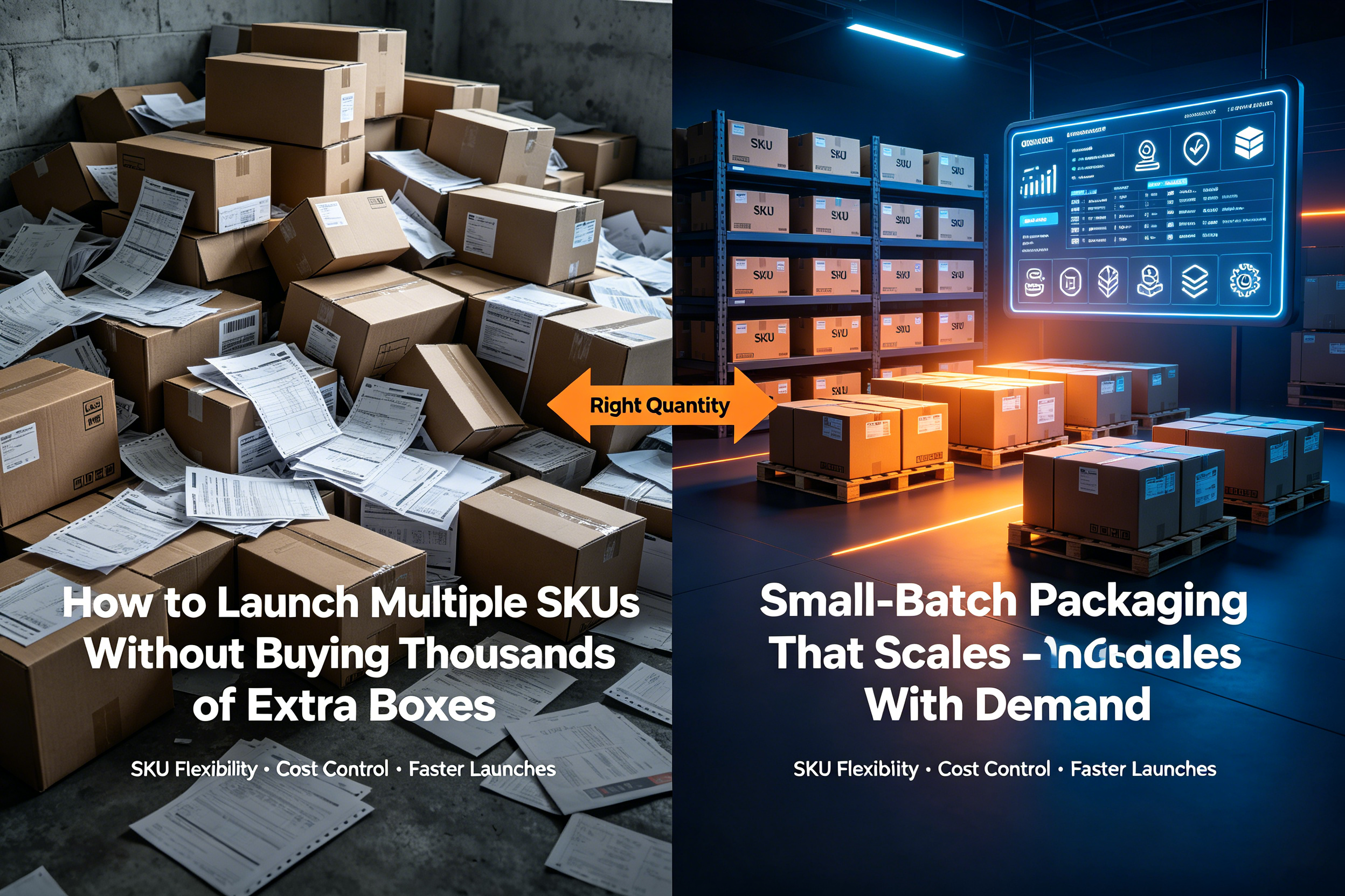 Streamline your product launch by combining multiple SKUs into a single, flexible production run using advanced digital printing.