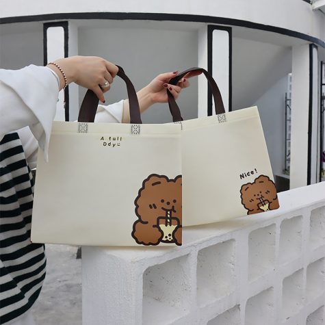 two-cute-non-woven-bags-white-holding-display